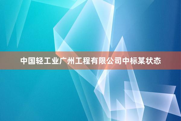 中国轻工业广州工程有限公司中标某状态